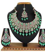 Green designer function wear ad necklace set