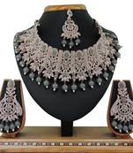 Grey designer function wear ad necklace set