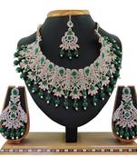 Green designer function wear ad necklace set