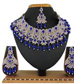 Blue designer function wear ad necklace set