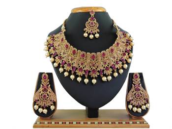 Multicolor designer function wear ad necklace set 1