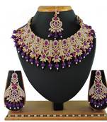 Purple designer function wear ad necklace set