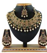 Green designer function wear ad necklace set