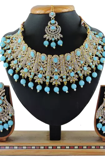Turquoise designer function wear ad necklace set