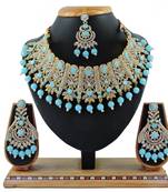 Turquoise designer function wear ad necklace set