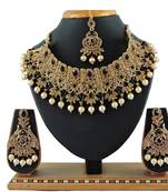 Black designer function wear ad necklace set