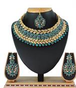 Turquoise designer function wear ad necklace set