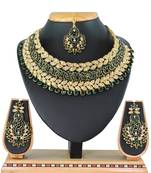 Green designer function wear ad necklace set