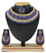 Blue designer function wear ad necklace set