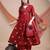 Elegant maroon flared kurta set with printed dupatta for women