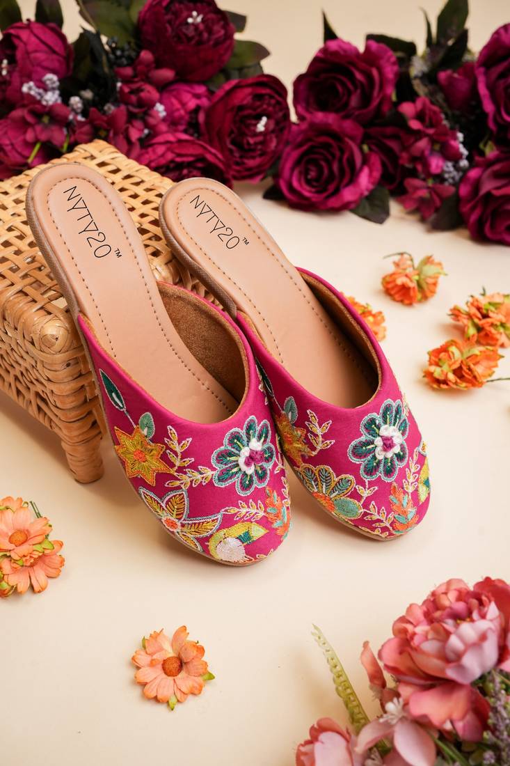 Embroidery work jutti , inside leather finish with heavy soft sole
