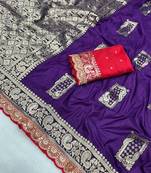 Purple Dola Silk blend Wedding Saree