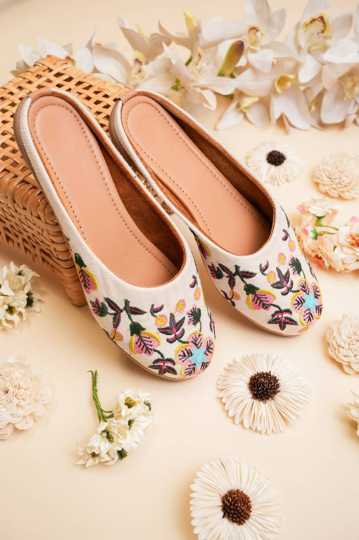 Embroidery work jutti , inside leather finish with heavy soft sole