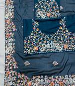 Teal blue Party Wear Soft Rangoli Art Silk Saree