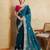 Teal blue Party Wear Soft Fendy Tissue Saree