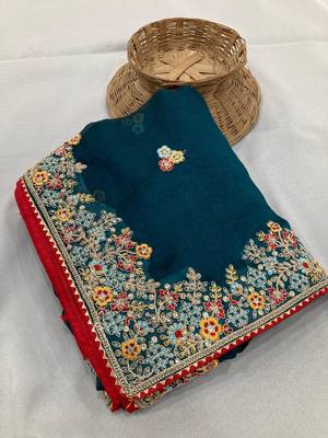 Wine Party Wear Soft Fendy Tissue Saree 4