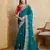 Teal Blue Party Wear Soft Fendy Tissue Saree