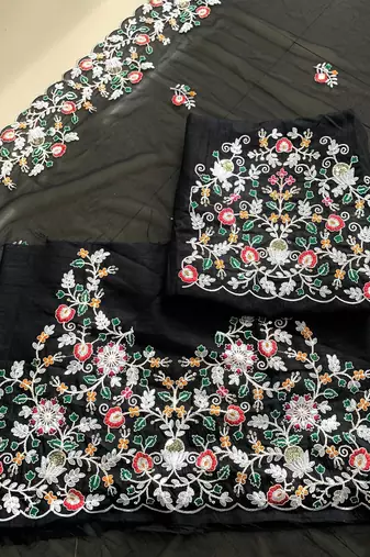Black Party Wear Soft Georgette Saree