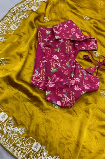 Party Wear Soft Rangoli Art silk with Embroidery saree