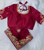 Magenta party wear Rangoli art silk saree