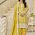 Organza gold crush sequins mustard designer salwar kameez