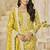 Organza gold crush sequins mustard designer salwar kameez