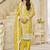 Organza gold crush sequins mustard designer salwar kameez