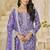 Organza gold crush sequins lavender purple designer salwar kameez