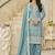 Organza gold crush sequins firozi designer salwar kameez