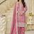 Organza gold crush sequins rose pink designer salwar kameez
