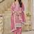 Organza gold crush sequins rose pink designer salwar kameez