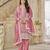 Organza gold crush sequins rose pink designer salwar kameez