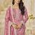Organza gold crush sequins rose pink designer salwar kameez