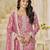 Organza gold crush sequins rose pink designer salwar kameez