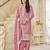 Organza gold crush sequins rose pink designer salwar kameez