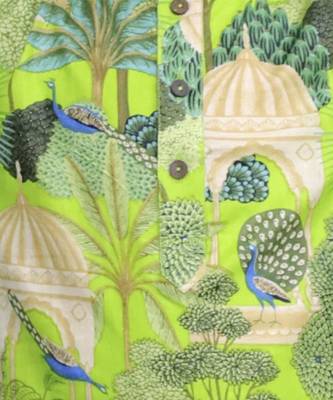 Green printed cotton kurta pyjama 2