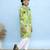 Green printed cotton kurta pyjama
