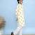 White printed cotton kurta pyjama