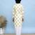 White printed cotton kurta pyjama