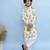 White printed cotton kurta pyjama