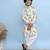 White printed cotton kurta pyjama