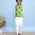 White printed cotton nehru jacket set