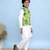 White printed cotton nehru jacket set