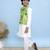 White printed cotton nehru jacket set