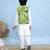 White printed cotton nehru jacket set