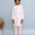 White printed cotton nehru jacket set