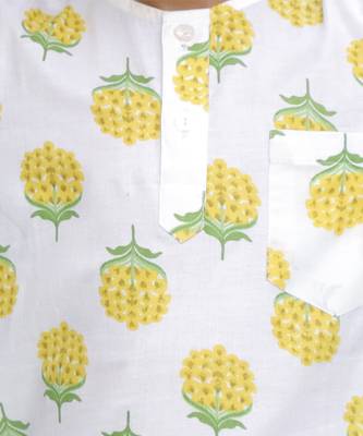 White printed cotton kurta 2