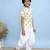 White printed cotton kurta