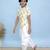 White printed cotton kurta