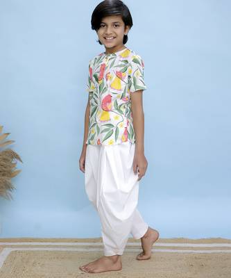 White printed cotton kurta 2